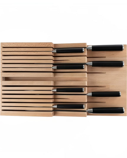 Khay Đựng Dao Shun 15 Khe Trong Ngăn Kéo 25.4 cm x 43.2 cm Gỗ Sồi (DM0856)