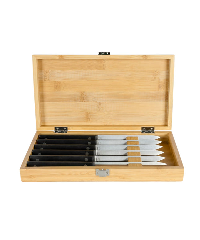 Bộ 6 Dao Steak Shun KAS0600 Cán POM Đen Thép Carbon
