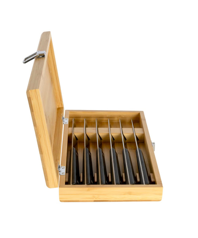 Bộ 6 Dao Steak Shun KAS0600 Cán POM Đen Thép Carbon