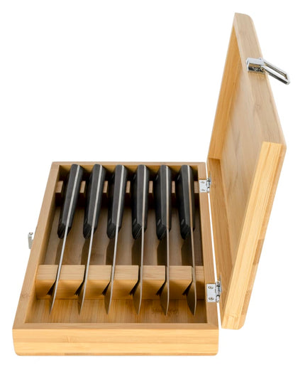 Bộ 6 Dao Steak Shun KAS0600 Cán POM Đen Thép Carbon