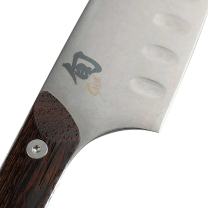 Dao Santoku Shun SWT0718 17.8 cm Lưỡi Rỗng Cán Gỗ Tagayasan Thép Không Gỉ