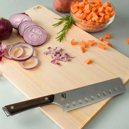 Dao Nakiri Shun 17.8 cm Lưỡi Rỗng Cán Gỗ Tagayasan, Lưỡi Thép Không Gỉ (SWT0728)