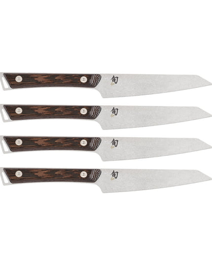 Bộ Dao Steak Shun SWTS0430 Kanso 4 Cây Cán Gỗ Tagayasan Thép Không Gỉ
