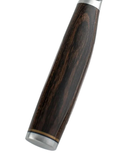 Dao Đa Năng Răng Cưa Shun 16.5 cm Lưỡi Damascus Cán Gỗ Óc Chó (TDM0722)