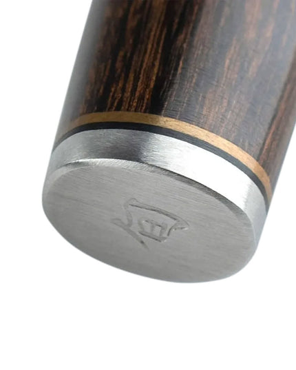 Dao Đa Năng Răng Cưa Shun 16.5 cm Lưỡi Damascus Cán Gỗ Óc Chó (TDM0722)