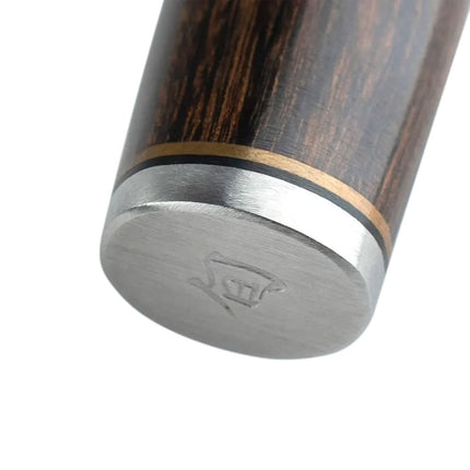 Dao Đa Năng Răng Cưa Shun 16.5 cm Lưỡi Damascus Cán Gỗ Óc Chó (TDM0722)