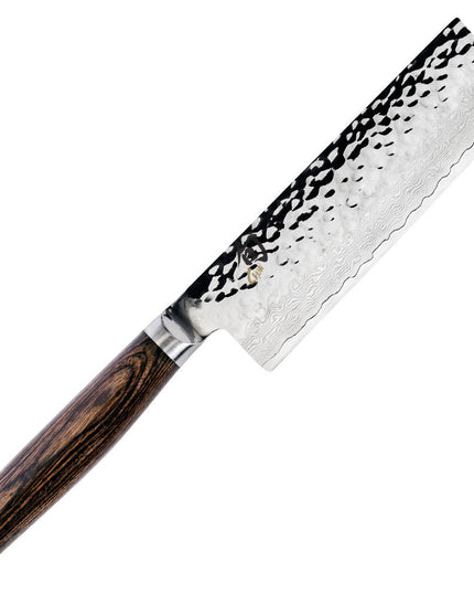 Dao Nakiri Shun 14 cm Lưỡi Thẳng Cạnh & Sống Lưỡi Rèn Búa (TDM0742)