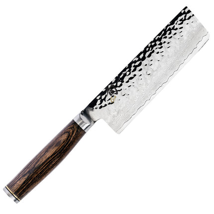 Dao Nakiri Shun 14 cm Lưỡi Thẳng Cạnh & Sống Lưỡi Rèn Búa (TDM0742)