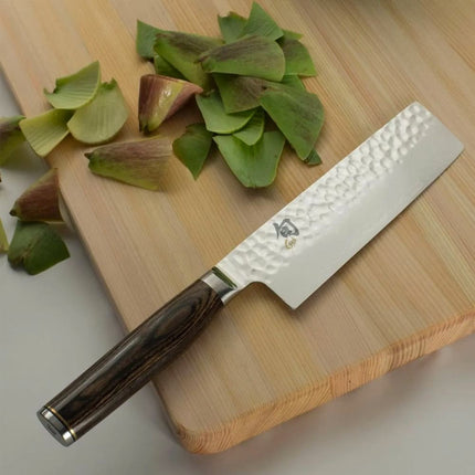 Dao Nakiri Shun 14 cm Lưỡi Thẳng Cạnh & Sống Lưỡi Rèn Búa (TDM0742)
