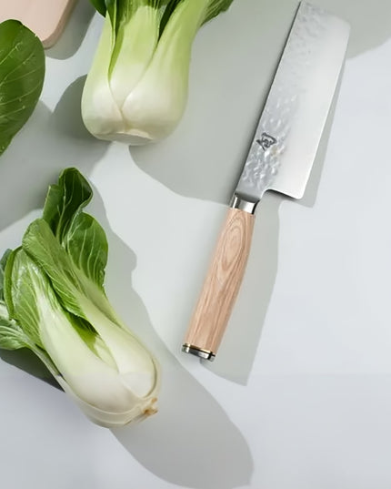 Dao Nakiri Shun 14 cm Cán Gỗ Pakkawood Vàng, Thép Không Gỉ (TDM0742W)