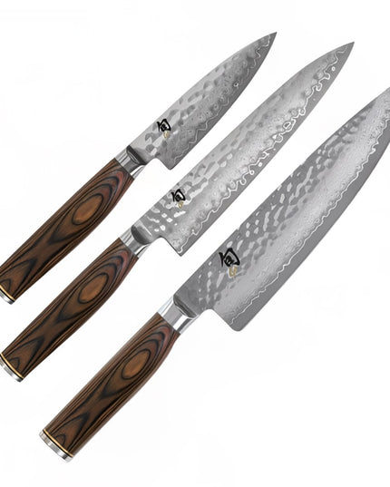 Bộ Dao Shun 3 Món Khởi Đầu, Dao Gọt, Dao Đa Năng & Dao Đầu Bếp, Hộp Quà (TDMS0300)