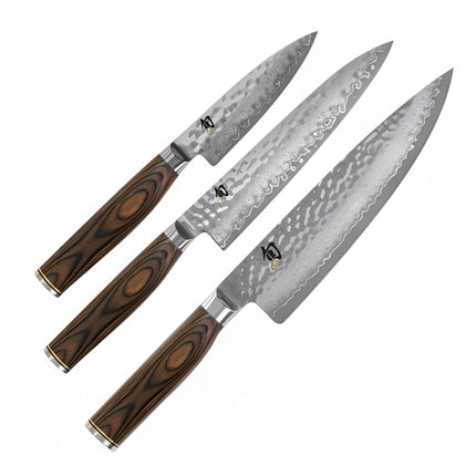 Bộ Dao Shun 3 Món Khởi Đầu, Dao Gọt, Dao Đa Năng & Dao Đầu Bếp, Hộp Quà (TDMS0300)