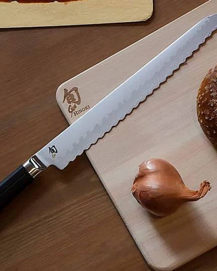 Dao Cắt Bánh Mì Shun Sora 23 cm Cán TPE Vân Nổi (VB0705)