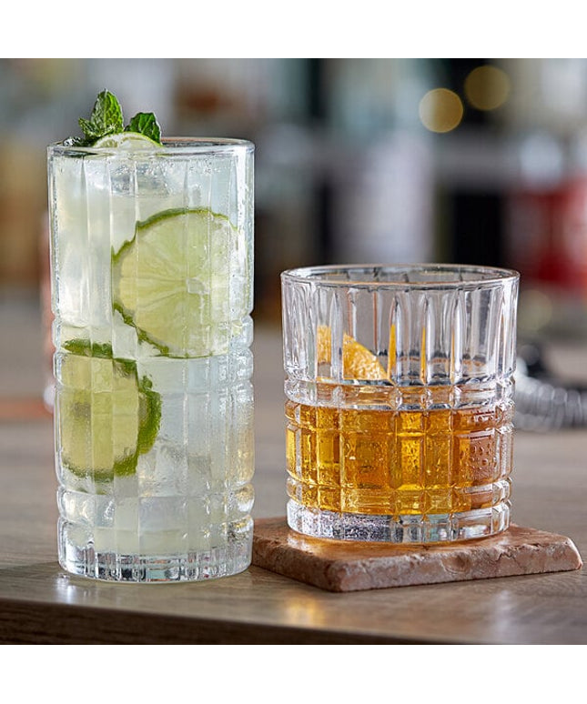 Bộ ly rocks / old fashioned và highball Acopa Madras - Bộ 24 cái