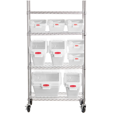 Bộ kệ thùng đựng nguyên liệu Rubbermaid® 46 x 91 cm kèm 9 thùng để kệ