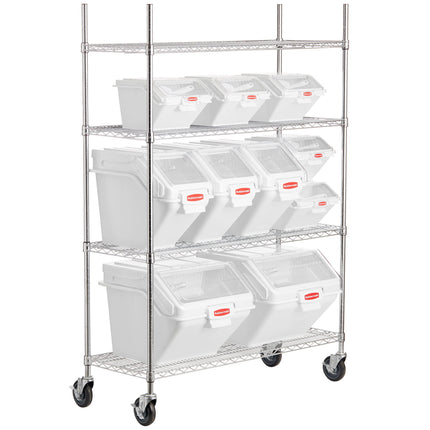 Bộ kệ thùng đựng nguyên liệu Rubbermaid® 46 x 122 cm kèm 10 thùng để kệ