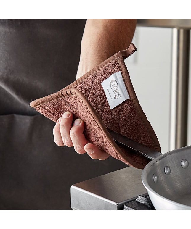 Miếng lót nồi bông terry màu nâu Choice 20,3 x 20,3 cm - Gói 12 cái