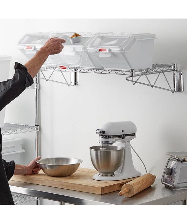 Bộ kệ gắn tường thùng đựng nguyên liệu Rubbermaid® 46 x 91 cm kèm 3 thùng để kệ