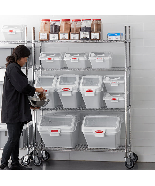 Bộ kệ thùng đựng nguyên liệu Rubbermaid® 46 x 122 cm kèm 10 thùng để kệ
