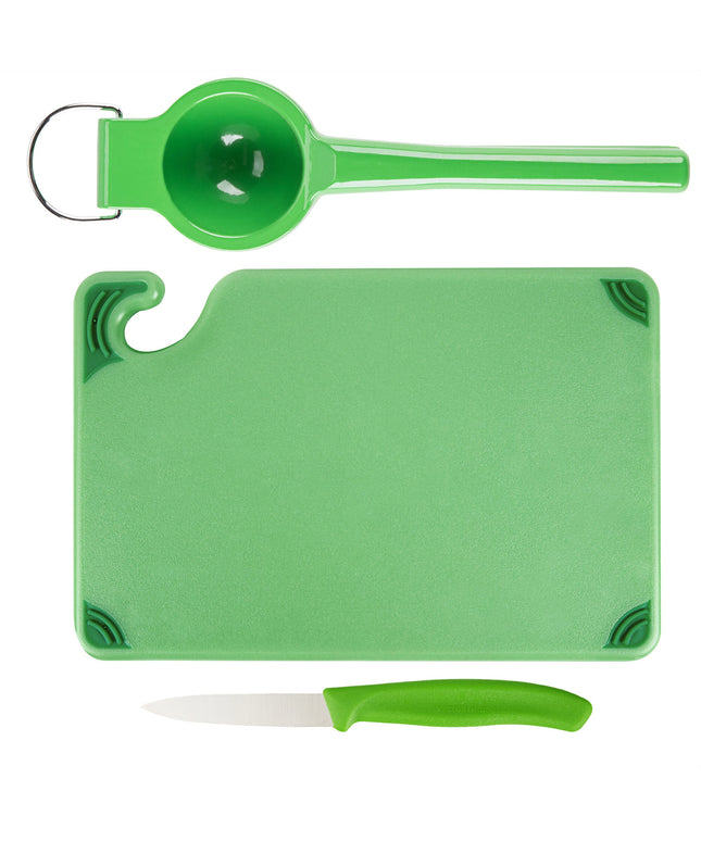 Bộ thớt bar xanh lá và dụng cụ sơ chế chanh xanh Saf-T-Grip 23 x 15 x 1 cm
