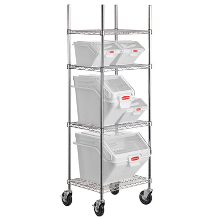 Bộ kệ thùng đựng nguyên liệu Rubbermaid® 46 x 61 cm kèm 5 thùng để kệ