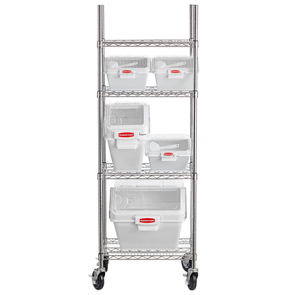 Bộ kệ thùng đựng nguyên liệu Rubbermaid® 46 x 61 cm kèm 5 thùng để kệ