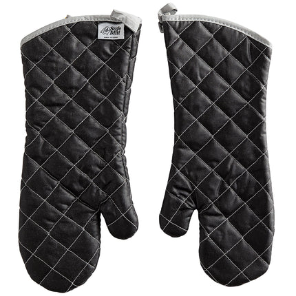 Găng tay lò nướng poly-cotton màu đen Vigor SafeMitt 43,2 cm - 1 đôi