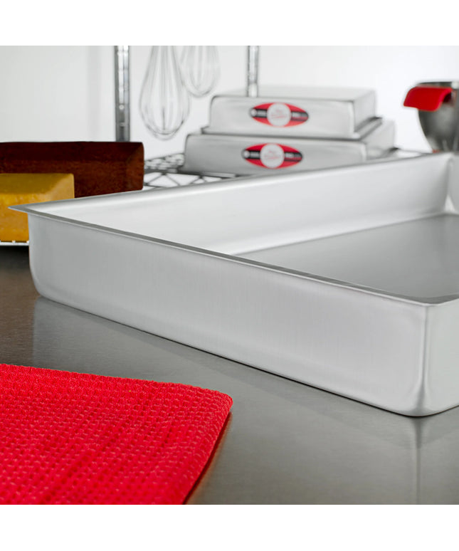 Khuôn bánh nhôm anod chữ nhật thành thẳng Fat Daddio POB-16243 ProSeries 61 x 41 x 7,6 cm