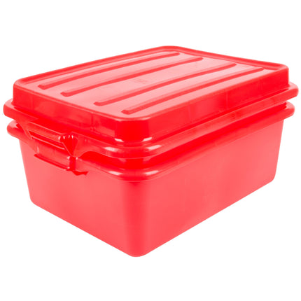 Bộ hộp đựng thực phẩm kèm khay thoát nước và nắp màu đỏ Vollrath Traex® Color-Mate™ 1535BRS6-C02 50,8 x 38,1 x 22,9 cm