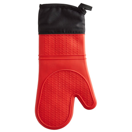 Găng tay lò nướng cotton silicone màu đen đỏ Vigor SafeMitt 38,1 cm