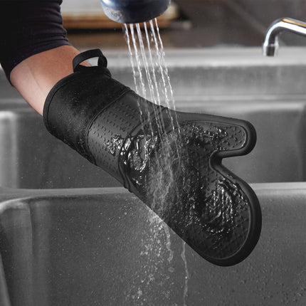 Găng tay lò nướng cotton silicone màu đen Vigor SafeMitt 38,1 cm