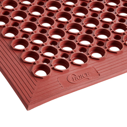 Thảm sàn cao su chống mỏi màu đỏ Choice 0,91 x 1,52 m viền vát dày 1,3 cm