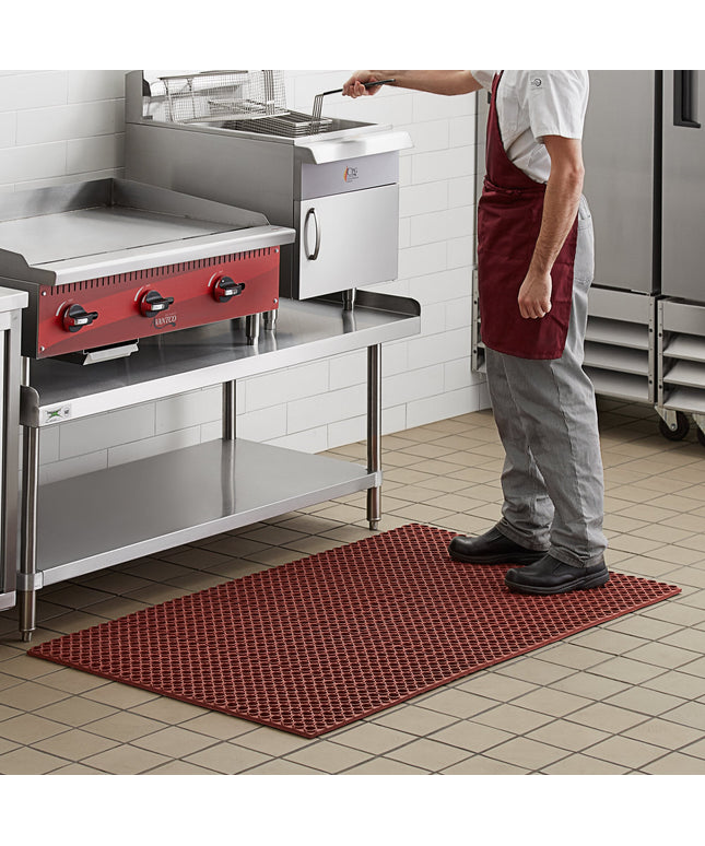 Thảm sàn cao su chống mỏi chống dầu cạnh thẳng Choice 0,9 x 1,5 m đỏ, dày 1,9 cm