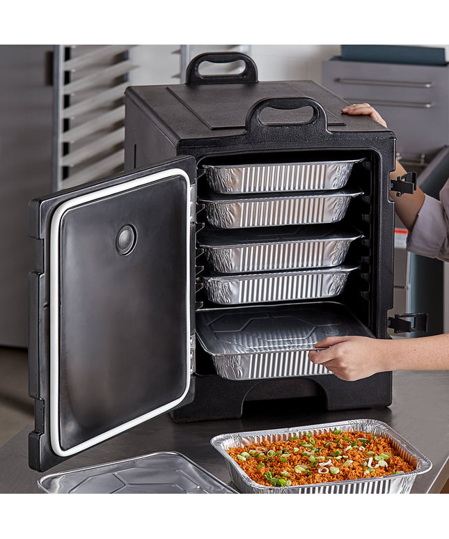 Thùng giữ nhiệt cách nhiệt nạp trước Choice đen - chứa tối đa 5 khay full-size