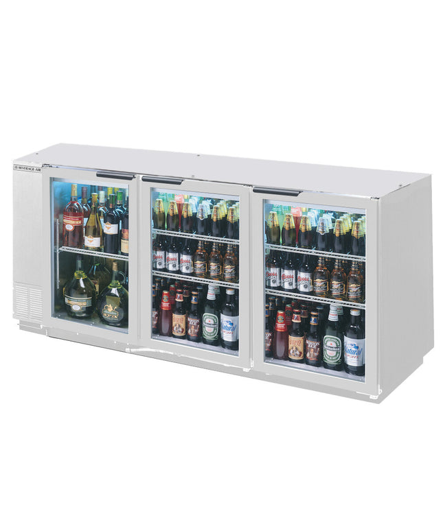 Tủ mát quầy bar Beverage-Air BB72HC-1-G-S-ALT thép không gỉ 183 cm cửa kính máy nén bên trái