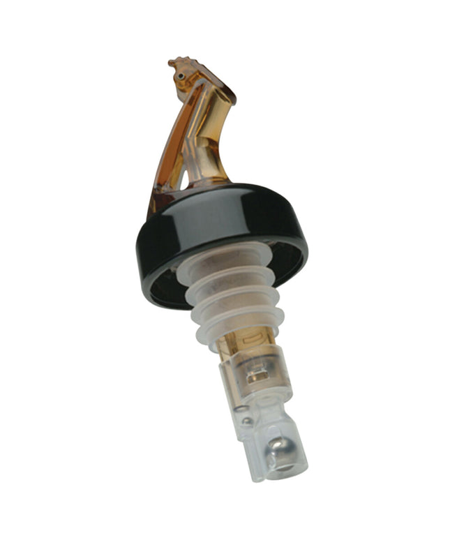 Vòi rót rượu định lượng Precision Pours 12 RA C/F màu hổ phách 15 ml có nắp lật có vòng cổ - Gói 12 cái