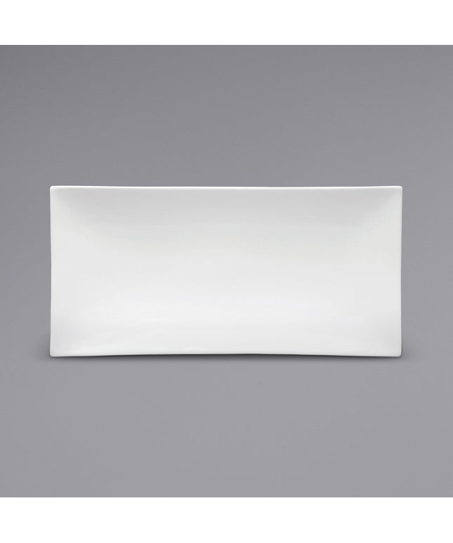 Đĩa sushi sứ chữ nhật viền cuộn Oneida Buffalo Bright White F8010000891 38,1 x 18,4 cm - Thùng 12 cái