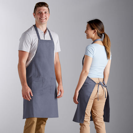 Tạp dề yếm 2 túi pha polyester-cotton màu xám Choice 86,4 x 76,2 cm