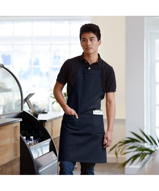 Tạp dề yếm 2 túi pha polyester-cotton màu xanh navy Choice