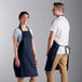 Tạp dề yếm 2 túi điều chỉnh màu xanh navy Choice