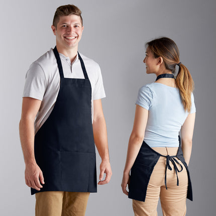 Tạp dề yếm 3 túi pha polyester-cotton màu xanh navy Choice 63,5 x 71,1 cm