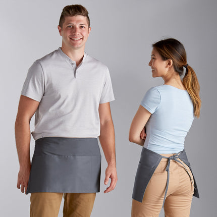 Tạp dề nửa eo 3 túi pha polyester-cotton màu xám Choice