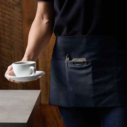 Tạp dề nửa eo 3 túi pha polyester-cotton màu xanh navy Choice