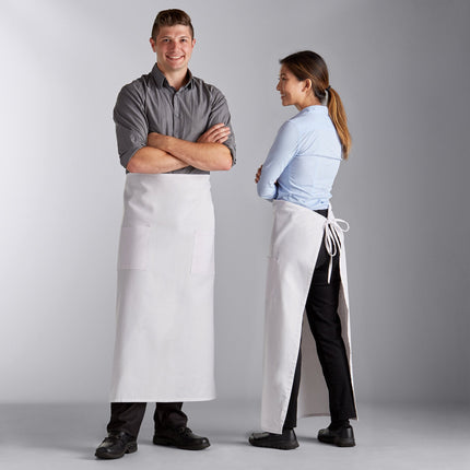 Tạp dề bistro 2 túi pha polyester-cotton màu trắng Choice 96,5 x 86,4 cm