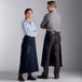 Tạp dề bistro 1 túi pha polyester-cotton màu xanh navy Choice