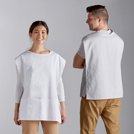 Tạp dề chui đầu 2 túi pha polyester-cotton màu trắng Choice 73,7 x 50,8 cm