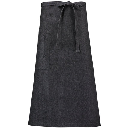 Tạp dề bistro vải denim draper cotton cổ điển có thể tùy chỉnh Mercer Culinary M63201BKD Metro Edge Talon đen, 2 túi