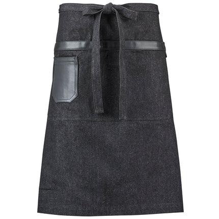 Tạp dề bistro denim cotton màu đen Mercer Culinary Metro Edge Wyatt M63204BKD 64,8 x 77,5 cm