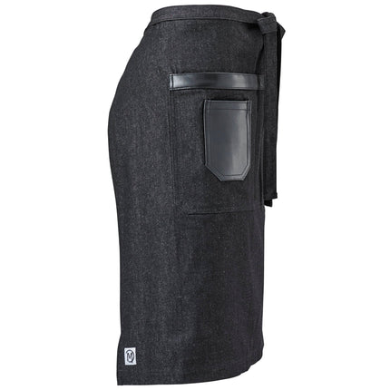 Tạp dề bistro denim cotton màu đen Mercer Culinary Metro Edge Wyatt M63204BKD 64,8 x 77,5 cm