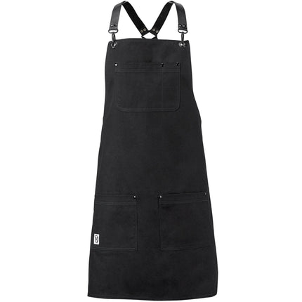 Tạp dề yếm vải bố điều chỉnh dây chéo lưng màu đen Mercer Culinary Metro Edge Renegade M63208BDBK 77,5 x 64,1 cm